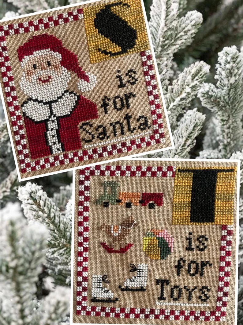 Christmas Alphabet - S and T - Cross Stitch Pattern