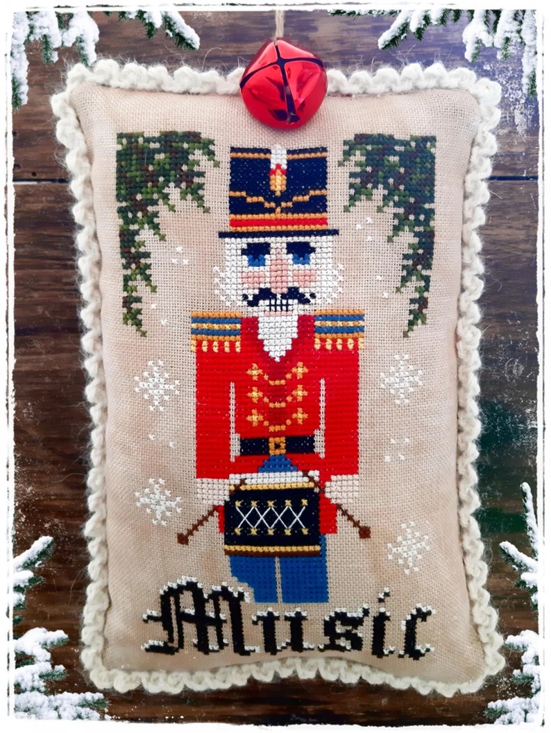 Music (w/big red bell) - Cross Stitch Pattern