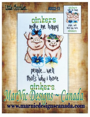 Oinkers Make Me Happy - Cross Stitch Pattern