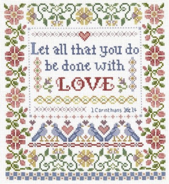 With Love - Christian Cross Stitch Pattern