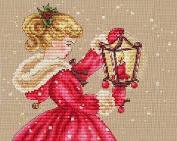 Girl With Candle Light - Cross Stitch Pattern