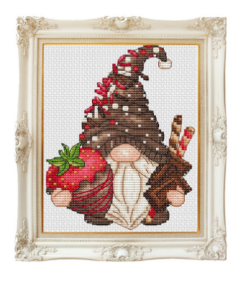 Chocolate Strawberry Gnome - Cross Stitch Pattern