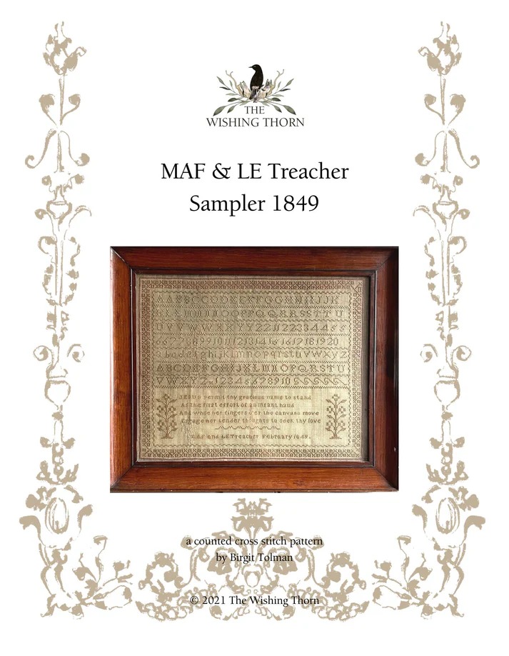 MAF & LE Treacher 1849 Sampler - Cross Stitch Pattern