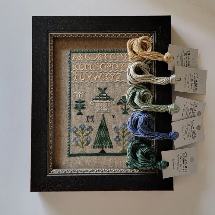 Mysterious M Sampler 1800s Miniature - Cross Stitch Pattern