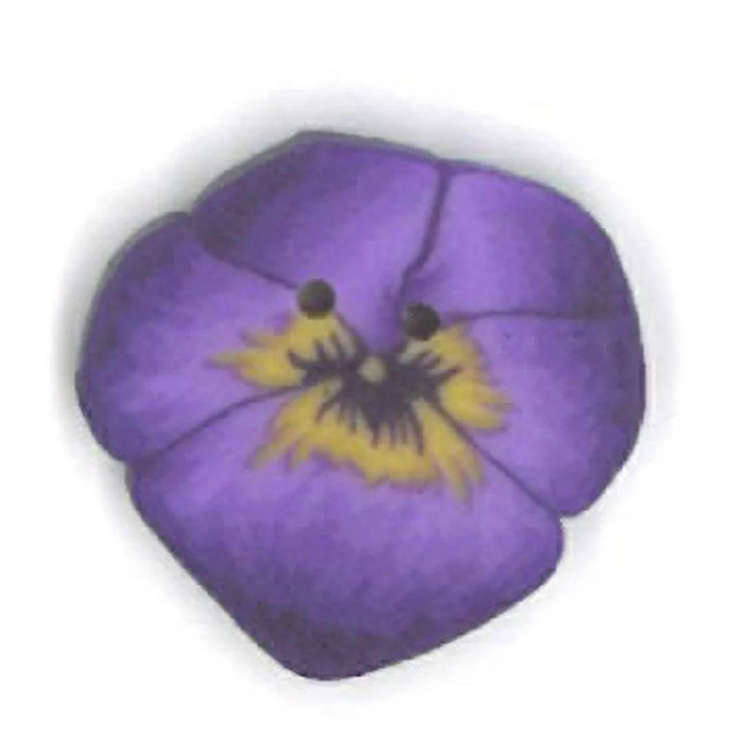 Tiny Purple Pansy - Button
