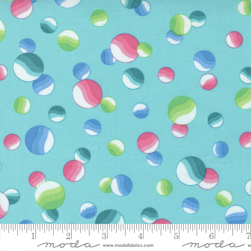 Picnic Pop Awesome Aqua - Fizzy Bubbles Dots - Quilt Fabric