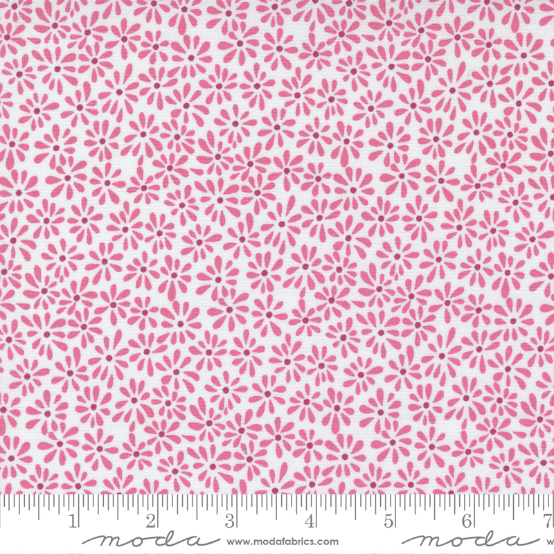 Picnic Pop Popping Pink - Doodle Flowers - Quilt Fabric