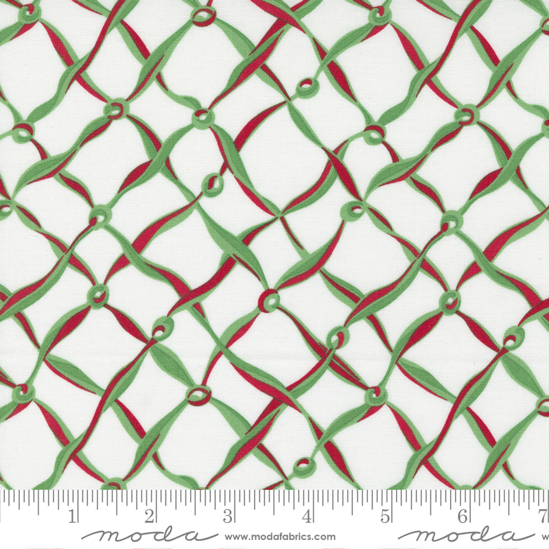 Reindeer Games Winter White - Criss Cross Ribbon - Fabric