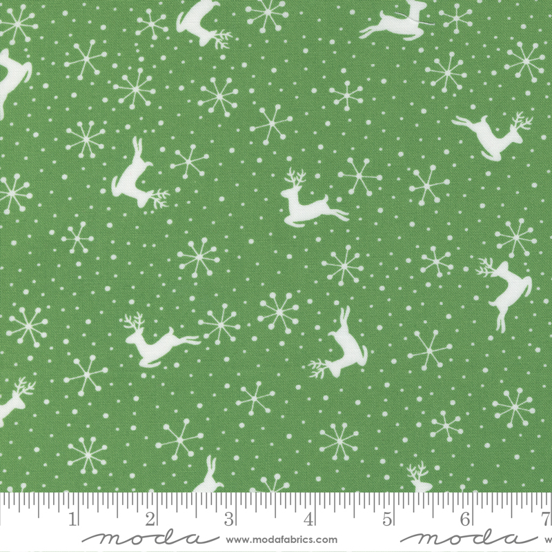 Reindeer Games Evergreen - Reindeer Dots Dots - Quilt Fabric