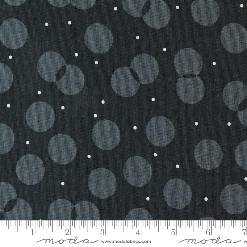 Sweet And Plenty Black Licorice - Juggle Dots - Quilt Fabric