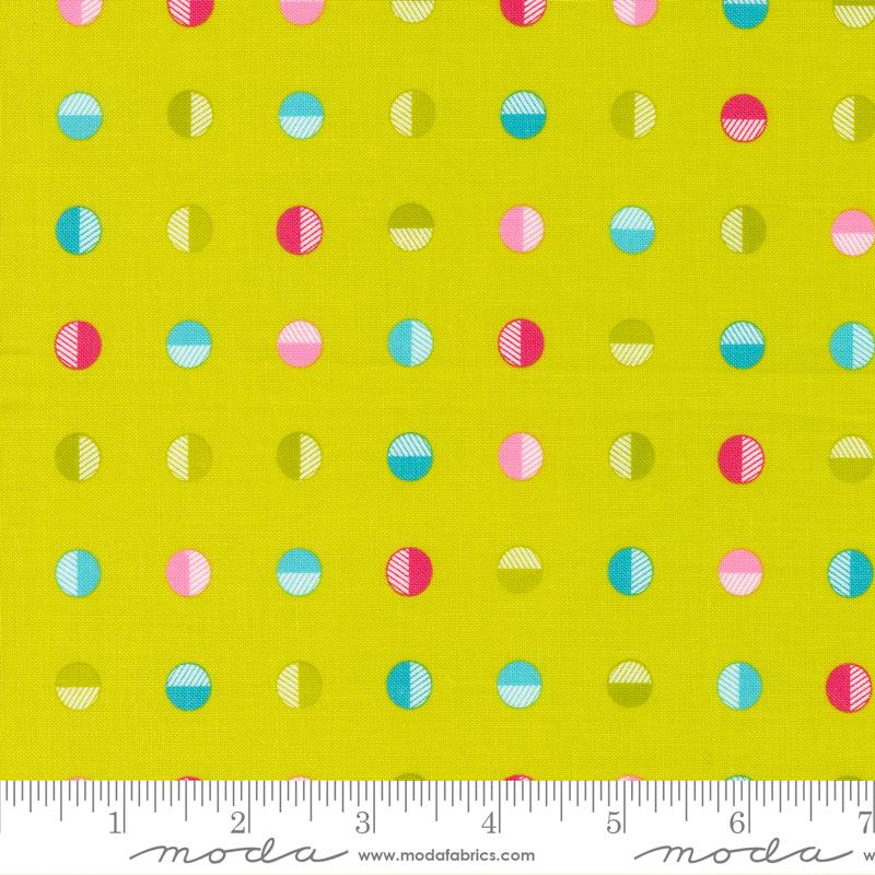 Sweet And Plenty Limeade - Half Moon Dot Dots - Quilt Fabric