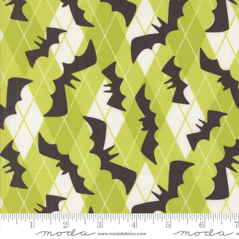 Fab Boo Lous Bats Green Slime - Halloween Quilt Fabric