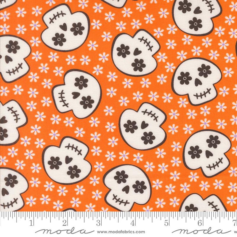 Fab Boo Lous Skulls Pumpkin - Halloween Quilt Fabric