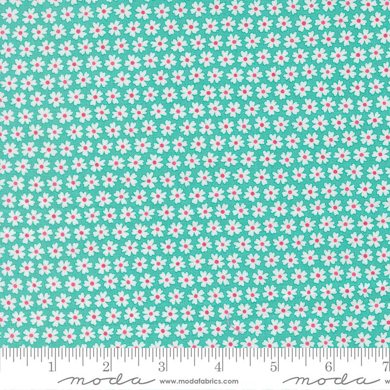 Pick Me Pocket of Posies Aqua - Quilt Fabric