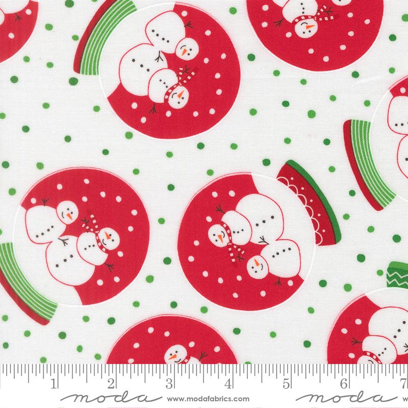 Snow Time Snowglobe Winter White - Quilt Fabric