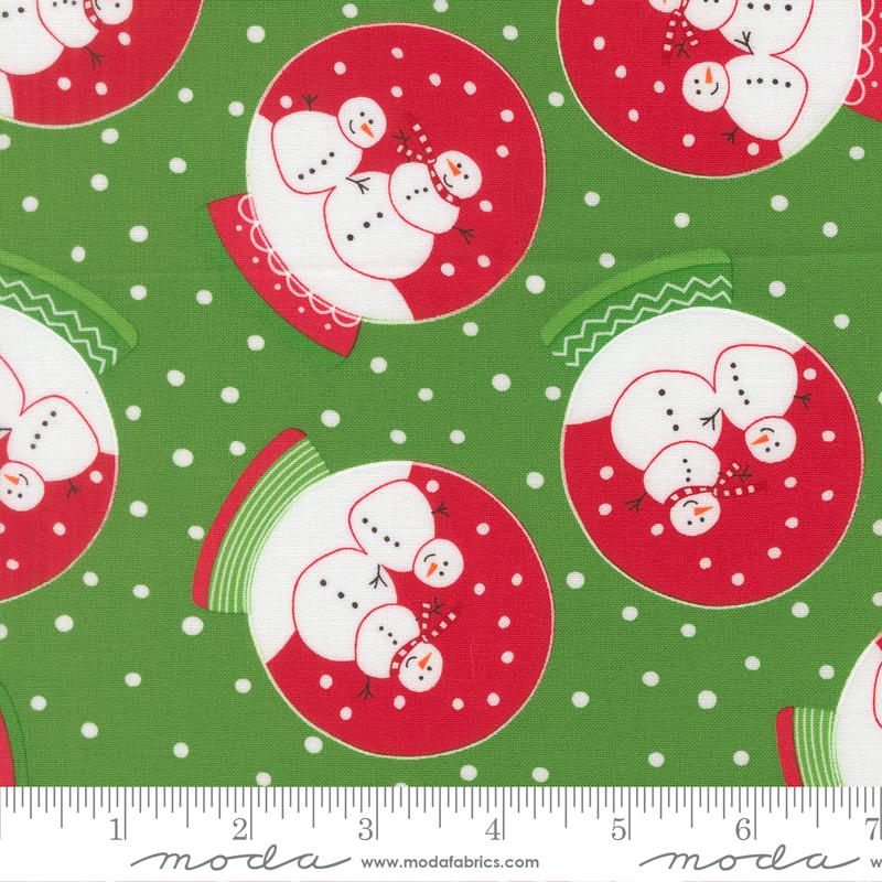 Snow Time Snowglobe Evergreen - Quilt Fabric