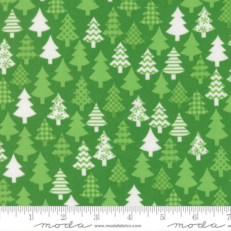 Snow Time Tree Evergreen - Quilt Fabric
