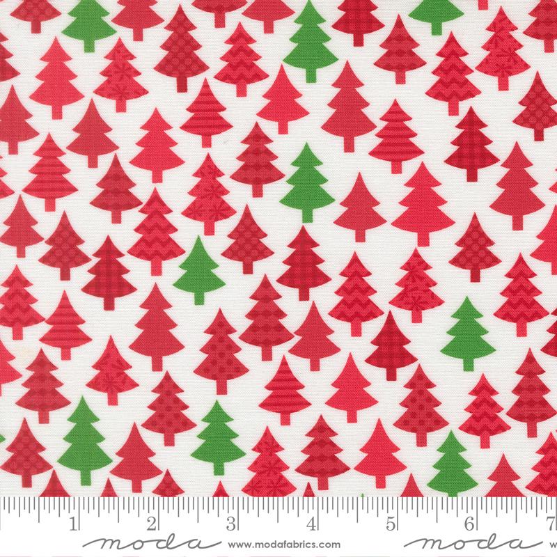 Snow Time Tree Poinsettia Red - Quilt Fabric