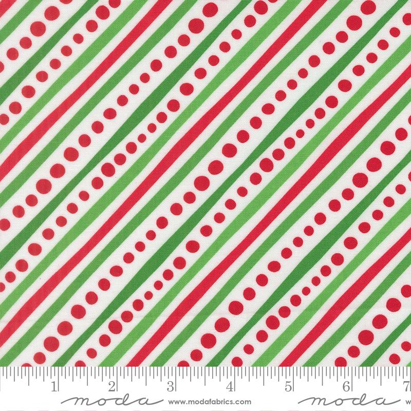 Snow Time Striped Winter White - Quilt Fabric
