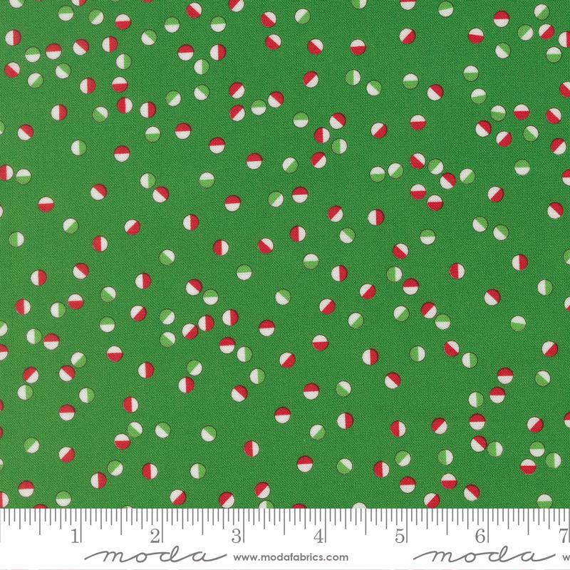 Snow Time Dots Evergreen - Quilt Fabric