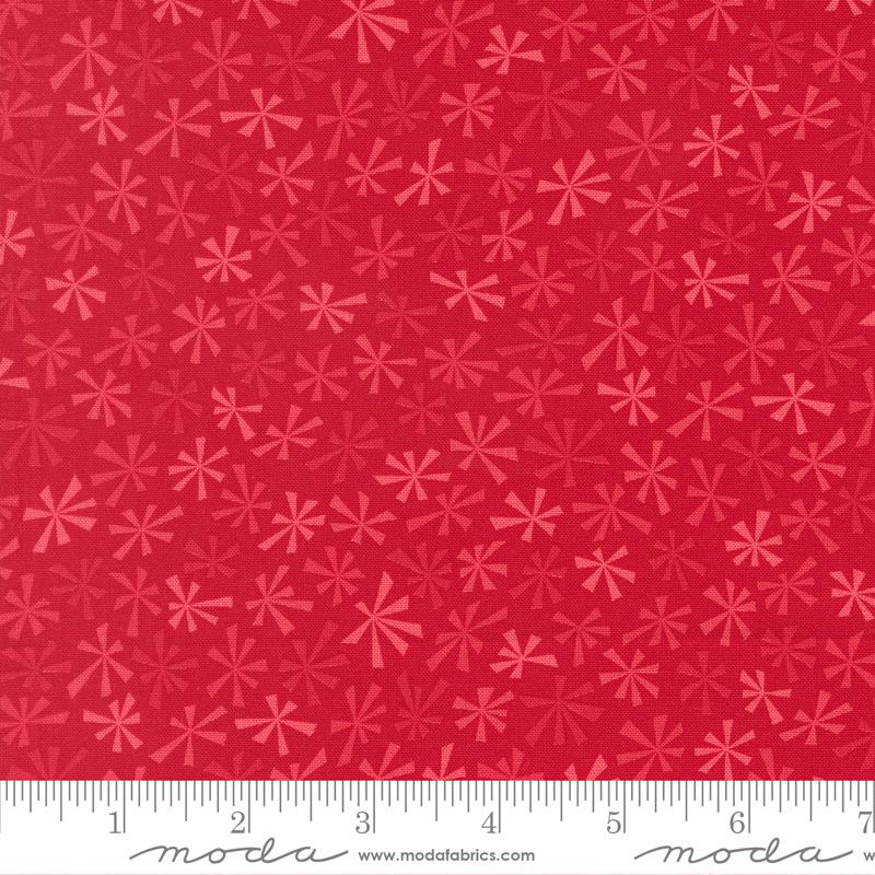 Snow Time Snowflakes Poinsettia Red - Quilt Fabric