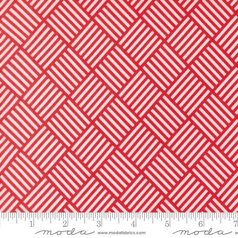 On The Porch Striped Country Red - Quilt Fabric, zoomed in. Select this picture to zoom back out.