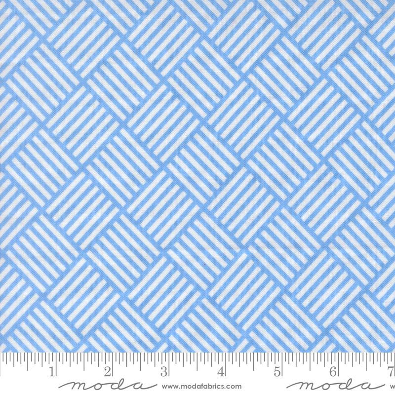 On The Porch Striped Blue Sky - Quilt Fabric, zoomed in. Select this picture to zoom back out.
