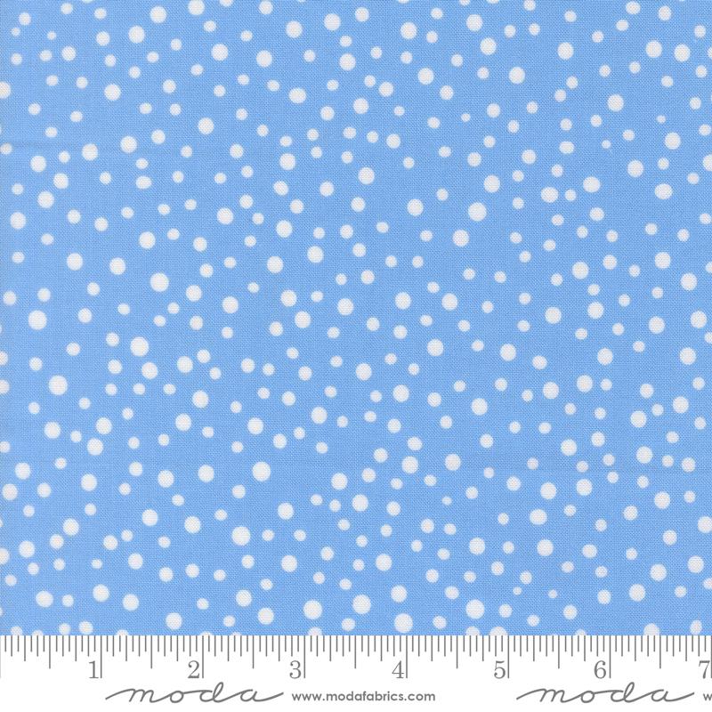 On The Porch Dots Blue Sky - Quilt Fabric, zoomed in. Select this picture to zoom back out.