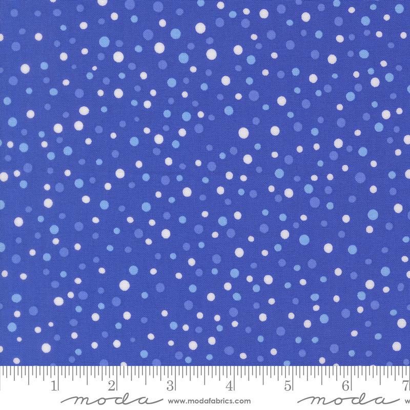 On The Porch Dots Bountiful Blue - Quilt Fabric, zoomed in. Select this picture to zoom back out.