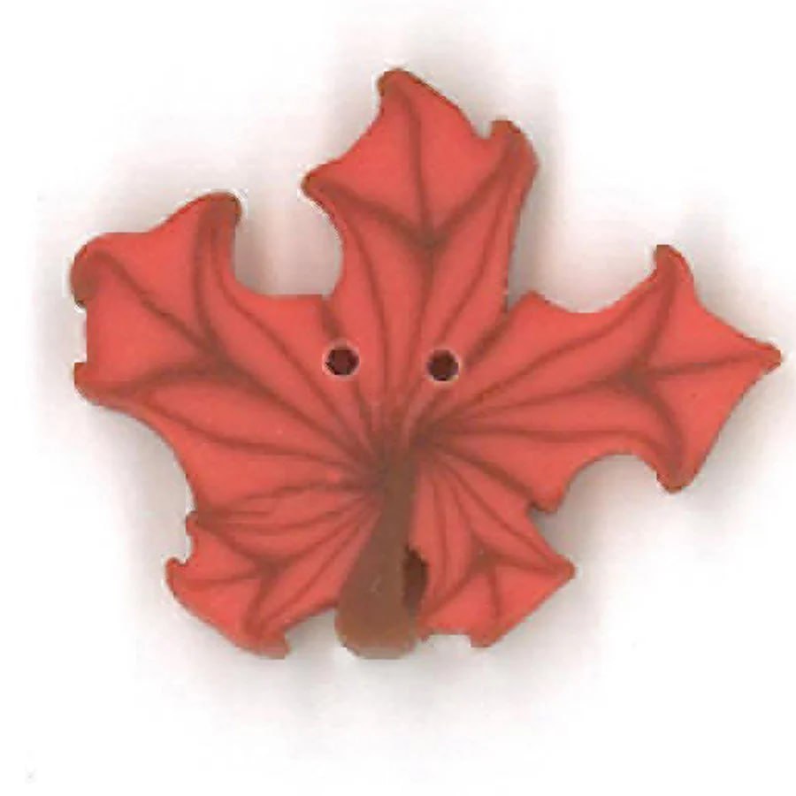 Small Orange Maple Leaf - Button