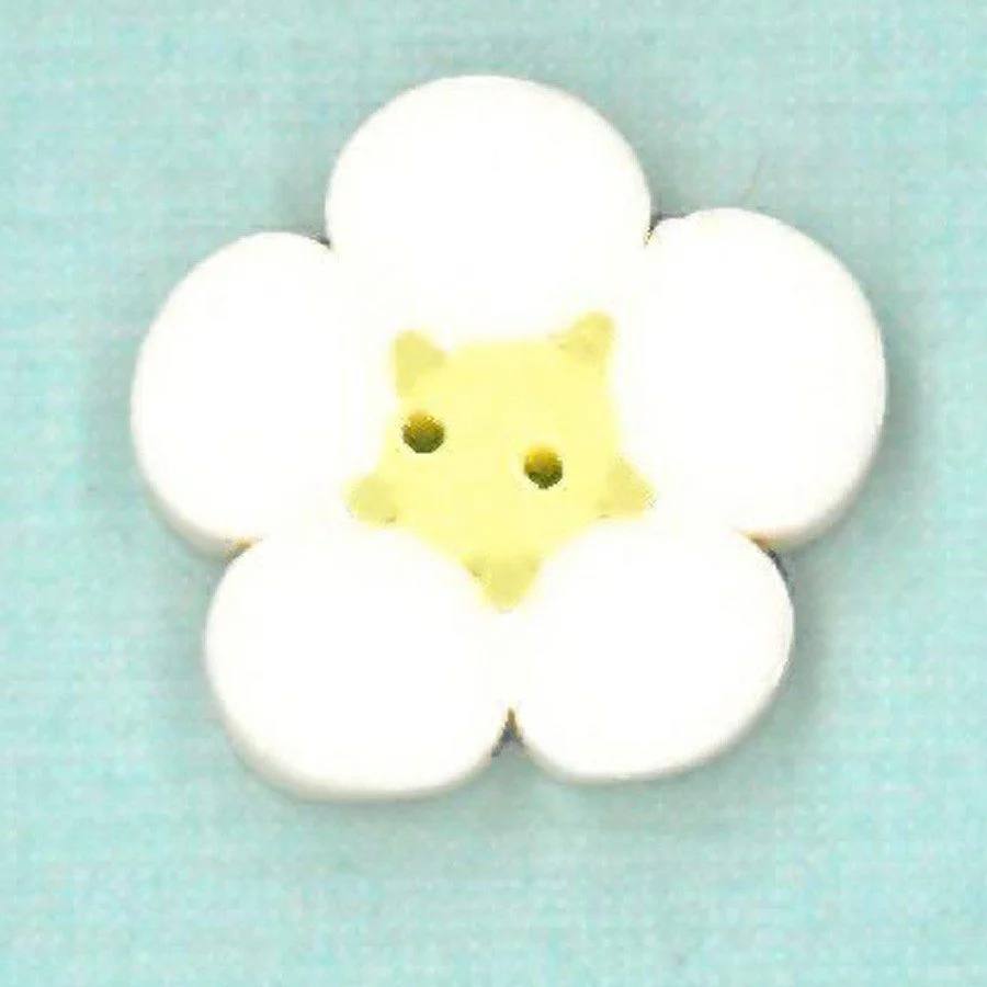 Tiny White Flower - Button
