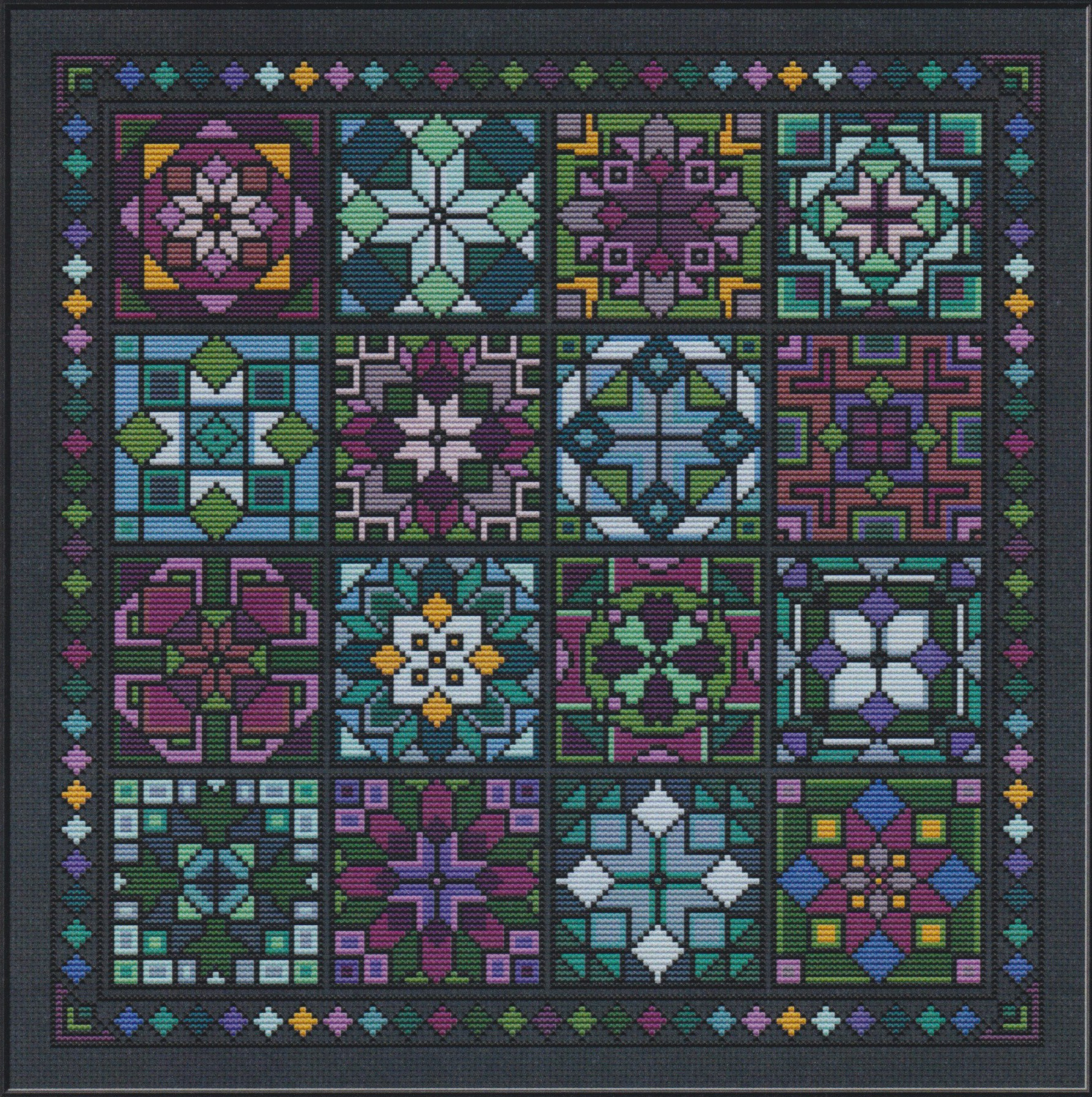 Stained Glass Sampler  - Cross Stitch Pattern