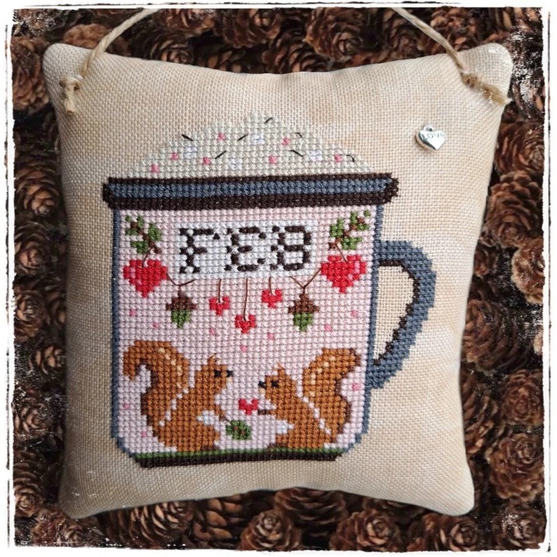 Months In A Mug - February - Cross Stitch Pattern
