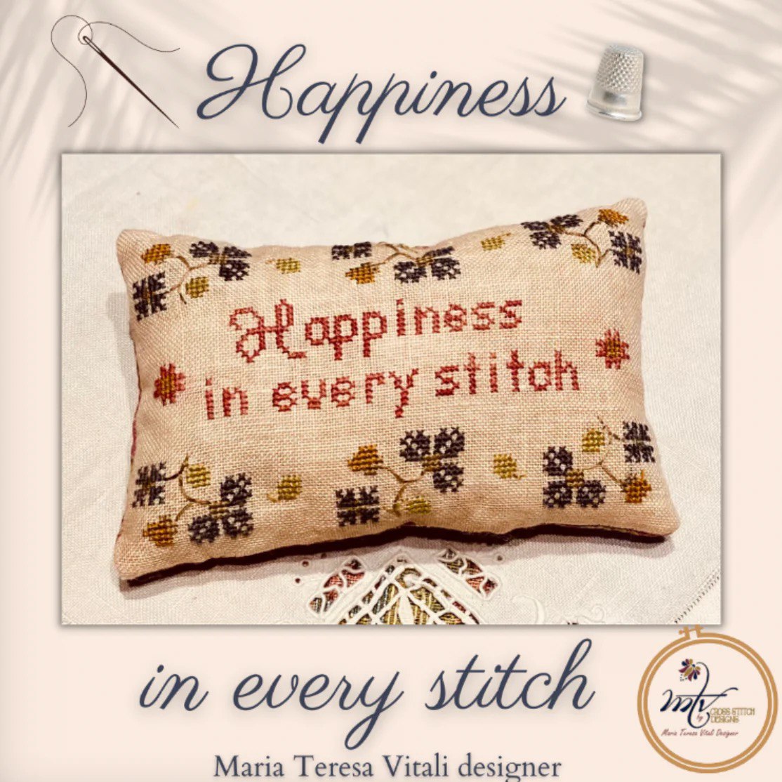 Happiness In Every Stitch - Cross Stitch Pattern