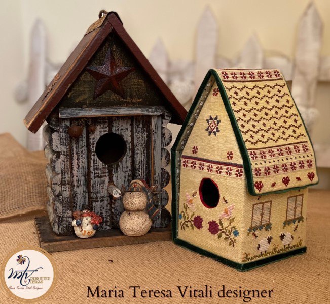 Birdhouse In Spring Sewing Box - Cross Stitch Pattern