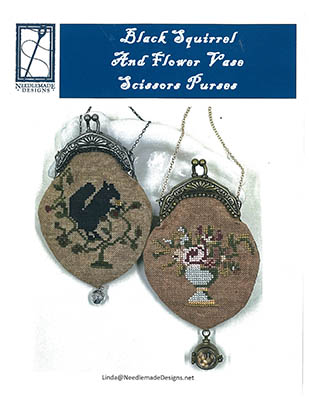 Black Squirrel And Flower Vase Purses - Cross Stitch Pattern