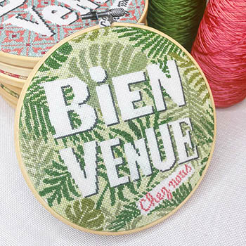 Bienvenue Welcome - Foliage  - Cross Stitch Pattern