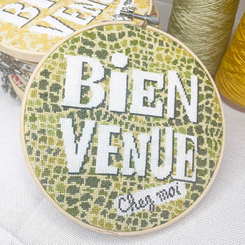 Bienvenue Welcome - Crocodile - Cross Stitch Pattern