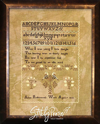 Alice Robinson 1821 Reproduction Sampler - Cross Stitch 