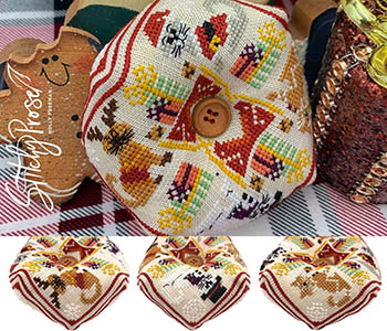 Merry Meowmas Biscornu - Christmas Cross Stitch Pattern