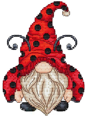 Ladybug Gnome - Cross Stitch Pattern