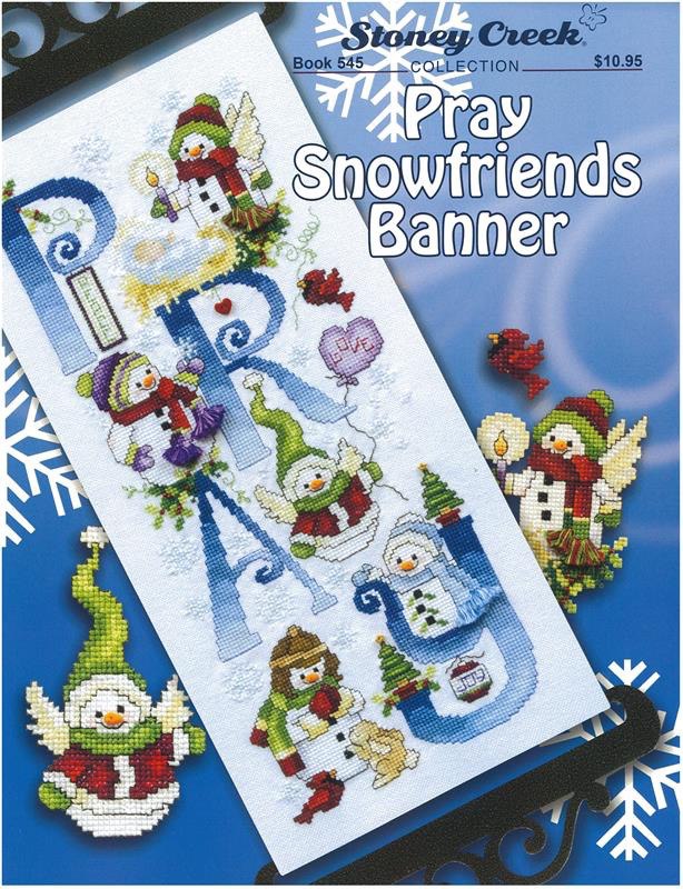 Pray Snowfriends Banner - Cross Stitch Pattern