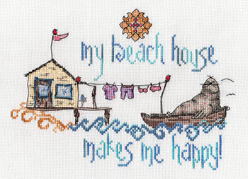 My Beach House Makes Me Happy - Cross Stitch Pattern 