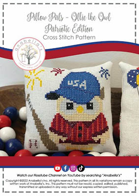 Ollie The Owl Patriotic Edition - Cross Stitch Pattern
