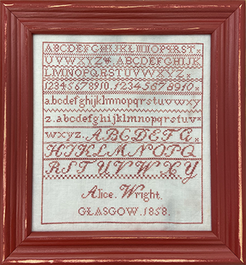 Alice Wright 1858 -  Cross Stitch Pattern