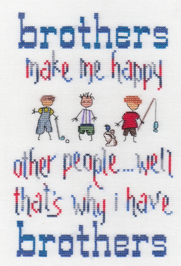 My Brothers Make Me Happy - Cross Stitch Pattern