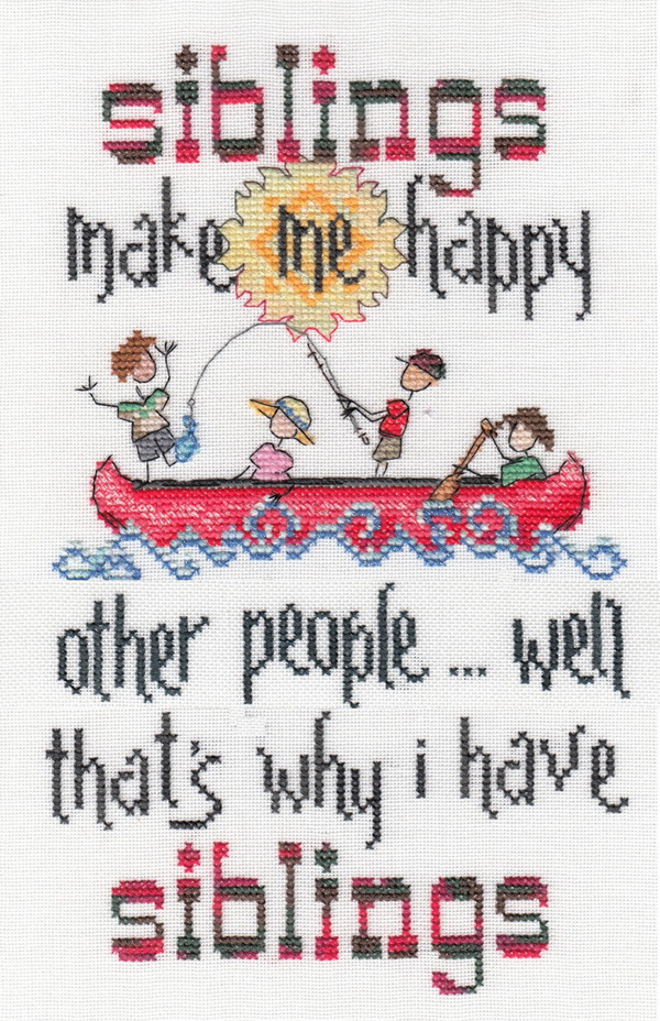 My Siblings Make Me Happy - Cross Stitch Pattern