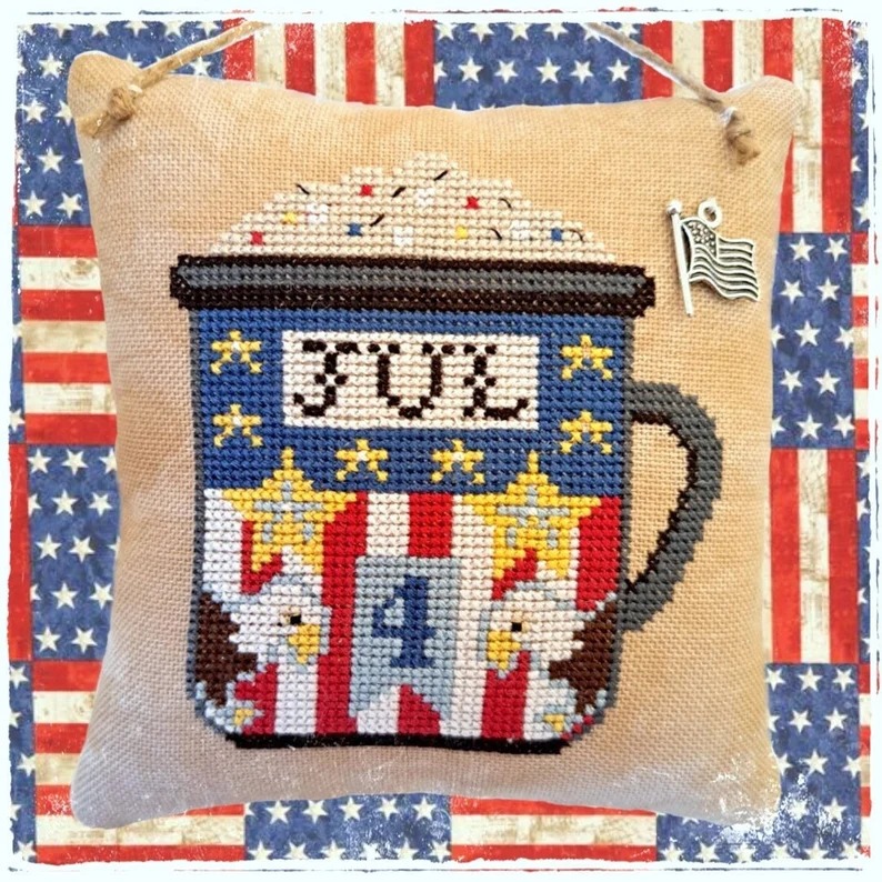 Months In A Mug - July - Cross Stitch Pattern