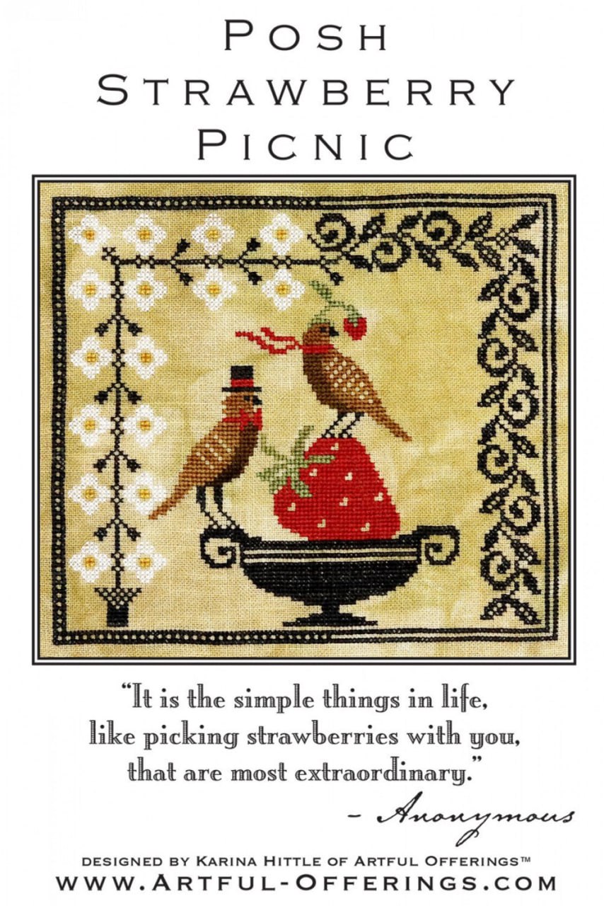 Posh Strawberry Picnic - Cross Stitch Pattern