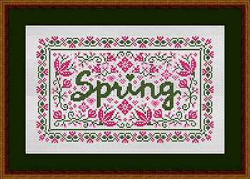 Spring Flowers And Hearts - Cross Stitch Pattern